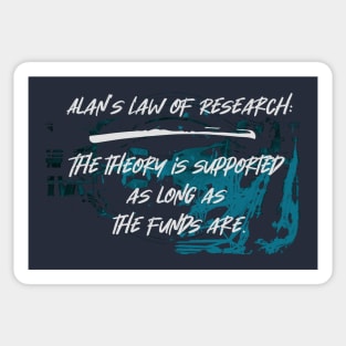 Law of Research. Humor Collection Sticker